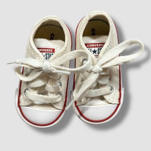 Converse Chuck Taylor All Star Low-Top Sneaker Baby/Infant Size 3 White - Picture 3 of 10